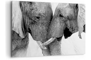 ARTTOR Cuadros Decoracion Salon Elefantes Safari Bond Lienzos decorativos 120x80cm Cuadro Sobre Lienzo Moderno Dormitorio Cocina Cuadros Pared Imágenes Wall Art Prints Decor Canvas Grande XXL AA120x80-4973