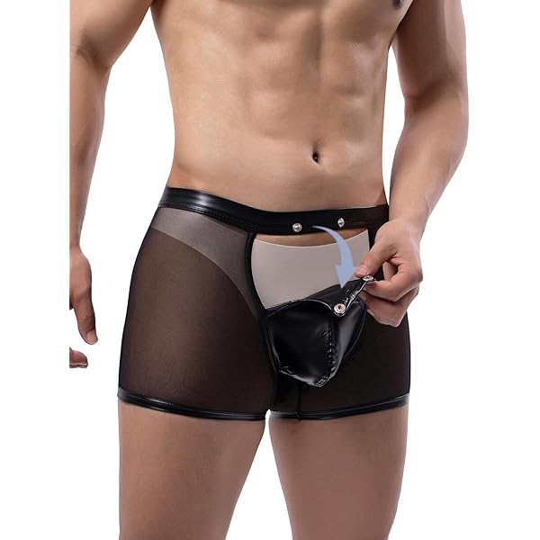 Slip Uomo Pelle Nera Jockstrap - Foto 3