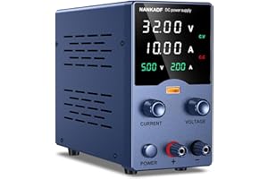 NANKADF Labornetzteil, DC-Netzteil, Labornetzgerät mit Drehknopfverstellung, einstellbares Schaltnetzteil mit 5V 3,6A USB-Schnellladefunktion (30V 10A)
