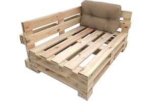 chilly pilley Coussin De Palette EU Imperméable Coussin De Jardin Imperméable Flocons De Mousse Plusieurs Tailles Et Couleurs (Coussins Latéraux 65 x 50. Cappuccino)