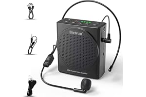 Bietrun Mini Amplificateur Voix Portable avec Microphone Serre Tête, 20W Rechargeable 2200mAh, Autonomie 6H pour Enseignants, Guides Touristiques