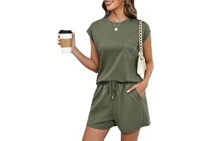 Rapbin Womens Tracksuit Set Two Piece Outfit Loungewear Co ord Sets Casual Summer Cap Sleeve Tops and Shorts Bottoms with Poc