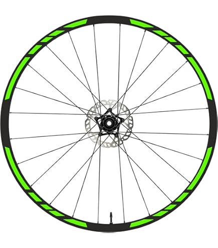 Autocollants Jantes Vélo VTT Finest-Folia – Bandes Vert Fluo Mat, 27-29 Pouces, RX039