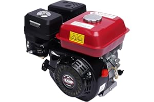 Begoniape Benzinmotor 7.5 PS 4 KW 4-Takt Einzylinder Motor mit 20 Ø mm Welle, 208CCM, 220V Rot Schwarz Standmotor Antriebsmotor Luftgekühlt Starke Kraft Großes Fassungsvermögen des Kraftstofftanks