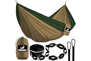 MalloMe Hamac Extérieur - Suspendu 2 Places Double & 1 Personne - Pour Adultes & Enfants - Camping Portable - Hammock Amaque