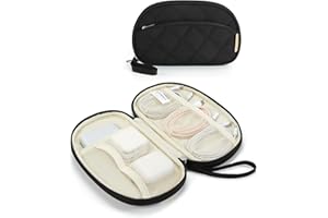 bagsmart Kabeltasche Organizer Travel Cord Elektronik Organizer Travel Case, Travel Essentials für Cables, USB Sticks, Memory Cards, Schwarz