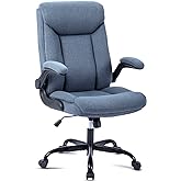 MZLEE Executive Office Chair, Ergonomic Computer Desk Chair Swivel Work Chair with Flip-up Armrest, Adjustable Height, Comfor