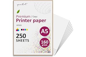 younikat Kopieringspapper A5 vitt - 160 g tjockt papper 250 ark