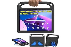 GOZOPO Etui dziecięce do tabletu Lenovo Tab M10 3. generacji 10,1 cala, z uchwytem, odporne na wstrząsy stojak, pokrowiec ochronny [pasuje tylko do M10 3. generacji - TB-328FU/TB-328XU], czarne