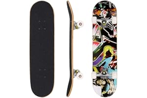 Hikole 3108-1, Skateboard Unisex Bambini Adolescenti Adulti