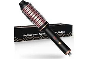 UMIGA Thermal Brush, 38mm Ionic Thermal Brushes Round Brush, Double PTC Heated Curling Iron Temp 120-200°C, Heat Brushs, Volumative Therma Brushes, Create Root Volume & Loose Curls