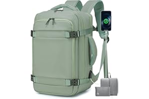 BAGROUPS Plecak Bagażu Podręcznego 40x20x25 do Ryanair 20L Mały Plecak Podróżny Wodoodporny Plecaks na Laptopa 14-calowy z Gniazdem USB Samolot Plecaks Szkolny dla Mężczyzn Kobiet Biznes Praca Zielony