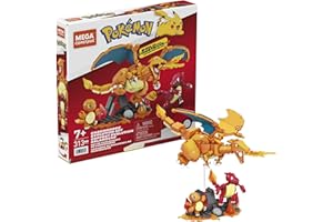 MEGA BRANDS MEGA Construx Pokémon Evolución de Charmander 3 Figuras de Bloques de construcción, Juguete para niños +7 años (Mattel HFG06)