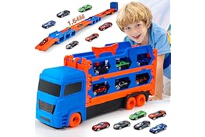 Dachiy Camiones De Juguete Para Niños Camion Transporte Coches, Camión De Transporte Juguetes Coches Para Niños Edades 3 4 5 6, Portátil Pista De Carreras Camión Juguete Coche Con 6 Coches De Carreras