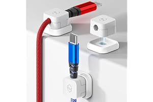 Sinjimoru Adhesive Magnetic Cable Clip, Cord Organizer Compatible with Most Type Cables. Multipurpose Cable Management, Cable Organizer in Car or Office, Magnetic Cable Holder, White 3 Pack.