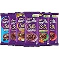 Cadbury Dairy Milk Silk Large Chocolates Combo(1 X Silk Plain 150G,1 X Silk Oreo 130G,1 X Silk Bubbly 120G,1 X Silk Roast Almond 143G,1 X Silk Fruit And Nut 137G And 1 X Silk Hazelnut 143G),823 Grams