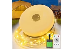 taiyongkang Cadena de luces enrollable para exteriores, 10m 100 LED, USB/recargable/batería, cadena de luces 3 en 1, cadena de luces portátil IP65, impermeable, 8 modos, ganchos, temporizador