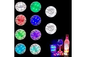 NIZIRIOO Niziroo Sottobicchieri a LED Adesivi luminosi autoadesivi: 10 sottobicchieri a LED,adesivi a LED,luci adesive a LED,sottobicchieri a LED a 7 colori,luci adesive a LED Boccali autoadesivi per caffè