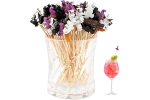 LDYLLICSTYLE Stuzzicadenti Decorativi Halloween, Stuzzicadenti Per Aperitivo, Decorazioni In Legno Halloween, 150 Pezzi, Cocktail In Legno Frutta Stuzzicadenti Di Zucca Pipistrello Ragno Decorazioni Spiedini