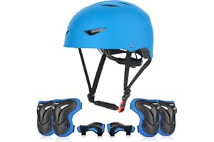 ‎VALUETALKS ValueTalks Kinder Skaterhelm mit Schützer Fahrrad Helme inliner Schutzausrüstung Kinder Protektoren Set für inliner Skateboard Fahrrad Rollschuhe 54-58cm Kopfumfang
