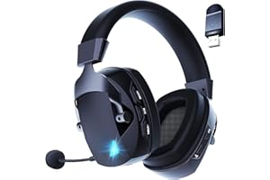 Acinaci Wireless Gaming Headset with Detachable Noise Cancelling Microphone, 2.4G Bluetooth - USB - 3.5mm Wired Jack 3 Modes Wireless Gaming Headphones for PC, PS4, PS5, Mac, Switch, Phone, Tablet