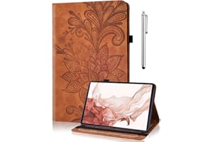 TUOLISG Hülle für Lenovo Tab M11 mit stifthalter,Ultra Dünn PU Leder Stand Folio Cover Multi-Winkel Schutzhülle mit Stylus Stift für Lenovo Tab M11 TB330FU 2024 -Braun