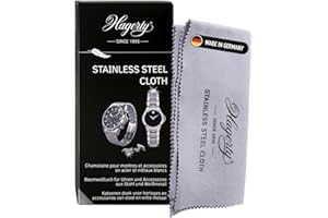 ‎HAGERTY Hagerty Stainless Steel Cloth Edelstahl Putztuch 36 x 30 cm I Imprägniertes Uhrenpoliertuch aus 100% Baumwolle I Edelstahlpflegetuch für Uhren Schmuck und Accessoires aus Edelstahl oder Metall