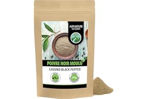 Alpi Nature Poivre Noir Moulu 250g, Poudre de Poivre Noir pour la Cuisine, Piper Nigrum
