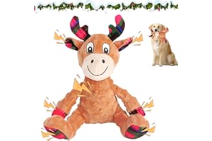 LEONSHCO Giocattolo per cani di Natale, giocattolo per cani che scricchiolano, giocattolo da masticare per cani, giocattolo interattivo, giocattolo per cani contro la noia – pulizia dei denti durevole, per