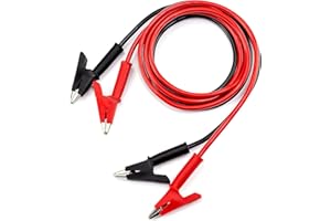 ARCHER LIFE HALL Dual Alligator Clips Electrical Test Leads,Insulation Car Battery Test Lead, for Multimeter Leads,Jumper Wires Alligator Clips Length 3.3 ft/1m 2 Pcs (Black & Red）