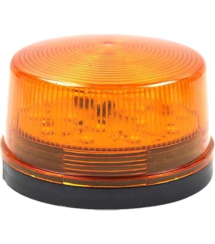 thumbnail image 2 of Flashing Amber LED Beacon Light With Flexible DIN Pole Mount – Tractor Digger 2 of 4