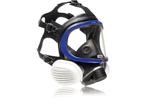 Dräger X-plore 5500 Full Face Mask Respirator + 2x Reusable P3 R dust filters Set for Construction, Woodworking, DIY and Work - Complies with CE EN136 + EN143