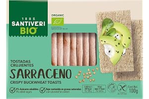 SANTIVERI - Tostadas Trigo Sarraceno Bio Sin Gluten - Veganas - 100 g