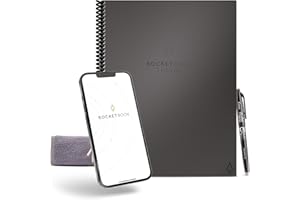 ‎ROCKETBOOK Rocketbook Fusion Wiederverwendbares Notizbuch, Smart Notepad A4 Grau, 7 Layouts, To Do Listen, Daily Bullet Journal, Monats- oder Wochenübersicht, inklusive Pilot FriXion Stift, Reduziert Papiermüll