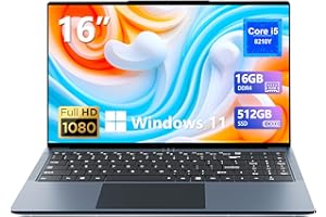 INSOLUXIA Ordenador Portátil 16 Pulgadas, PC Portátil Core I5 CPU, PC Portable 16GB RAM+512GB SSD, Windows 11 Laptop with Clavier Rétroéclairé, Teclado numérico,Type-C/TF Card Slot/USB 3.0*3/Batería 5800mAh