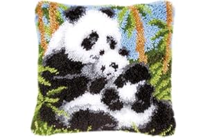 ‎MYRIAD CHOICES ROCKY&CHAO Knüpfteppich Zum Selber Knüpf-Sets mit Kissen knüpfen-Set 43x43cm Kissenbezug-Set für Erwachsene und Kinder Latch Hook Kit Heimaccessoire, Wandkunst