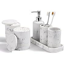 Ciieeo Elegant Marble Trash Can Lidless Waste Basket Marbling Waste Bin Room Trash Can