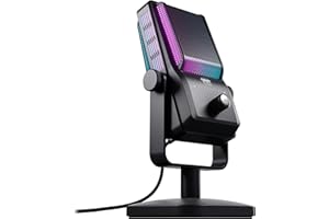 CHERRY XTRFY NGALE R, Premium USB Microphone for Recordings & Streaming, Plug & Play via USB Connection, Mute, RGB & Gain, Low-Cut Filter for Gaming, Black