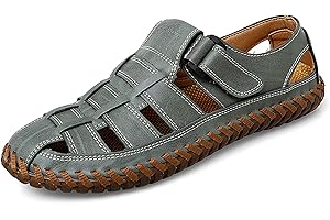 Moodeng Sandali Uomo Estivi Sportivi Pelle Trekking Scarpe da Spiaggia per All'aperto Escursionismo Traspirante