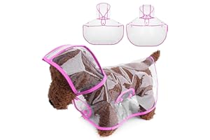 PETCUTE Chaqueta Impermeable para Perros Con Capucha - Resistente a la Lluvia y al Viento - Poncho para Perros Pequeños