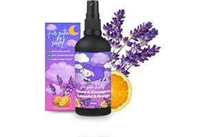 CAVERZ Kissenspray 100ml Bio Lavendel-Orangen Spray mit echten ätherischen Ölen - Natürlicher und frischer Duft für Kissen, Bett, Kleiderschrank - Yoga, Entspannung & Konzentration - Wäsche- und Raumspray