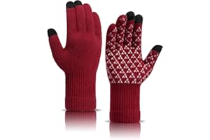 Xnova 100% wełniane, zimowe rękawiczki dla mężczyzn i kobiet, miękkie, dzianinowe, termiczne, do obsługi ekranu dotykowego, antypoślizgowe, żel silikonowy, wiatroszczelne, z długimi elastycznymi