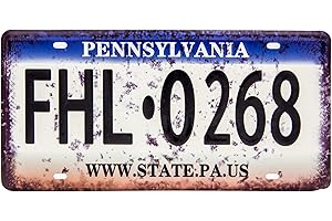 LUCKYLINDE Targhetta retrò – Pennsylvania – USA Vintage Auto Motorway – Targa in metallo, 30 x 15 cm