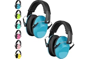 BRAVEKOI Casque Anti Bruit Enfant Lot de 2, SNR 26dB Casque Anti-bruit Enfant Pour 3-16 ans Enfant Etudiant, Casque Antibruit Facilement Réglable Pliable Pour l’Autisme, TDAH, Feux d’Artifice, Concert