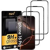 Uno' [3 Pack] Tempered Glass Screen Protector for iPhone 16 Pro (6.3 inches). Scratch and Shock Resistant, High Transparency,