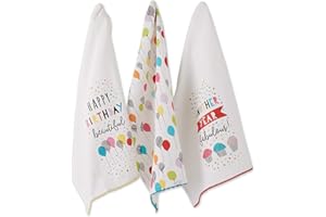 DII Happy Birthday Collection Küche, Baumwolle, Herzlichen Glückwunsch zum Geburtstag, Dishtowel Set, 3