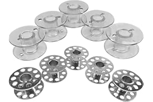 ZICKZACKNAEHMASCHINE Bobina in metallo + bobine in plastica per macchina da cucire Singer Talent 3323 e Tradition 2250, 2259, 2263, 2273, 10 pezzi