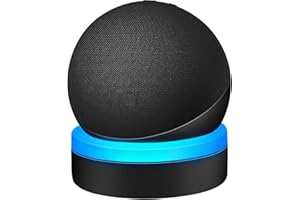 ZUOLACO Dot 5/4 Generation Tischständer - Ständer Halterung für Echo Dot 5 und 4, Tischhalterung mit Lichtleiter, Dot 5 Zubehör mit Kabelmanagement, schwarz