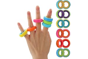 ZENO Dubbla fidgetringar – 12-pack snurrande fidgetring för vuxna och tonåringar, tyst stresslindring fingerfidgetleksaker för arbete, ångest och sensoriska skrivbordsfidgetleksaker