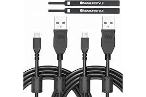 6amLifestyle Controller Charger Cable - 3M USB Charging Lead Compatible with PS4 & Xbox One